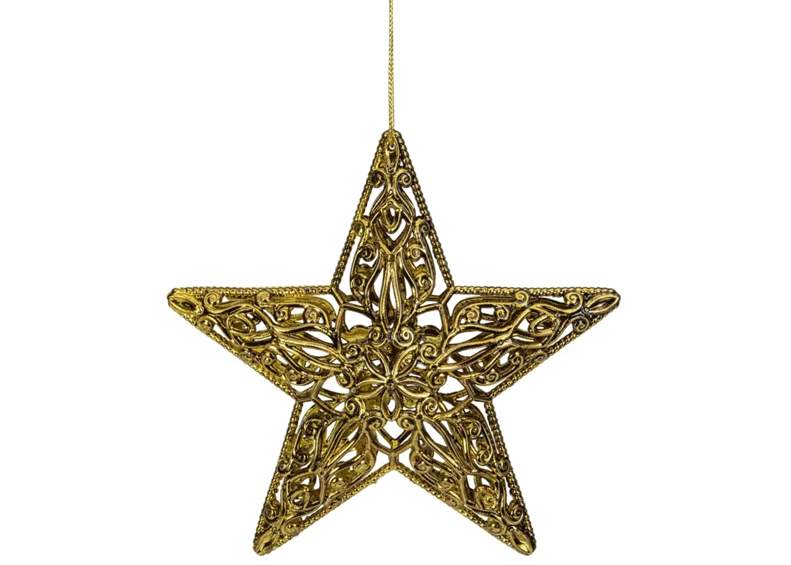 4" Gold Filigree Style Star Christmas Ornament