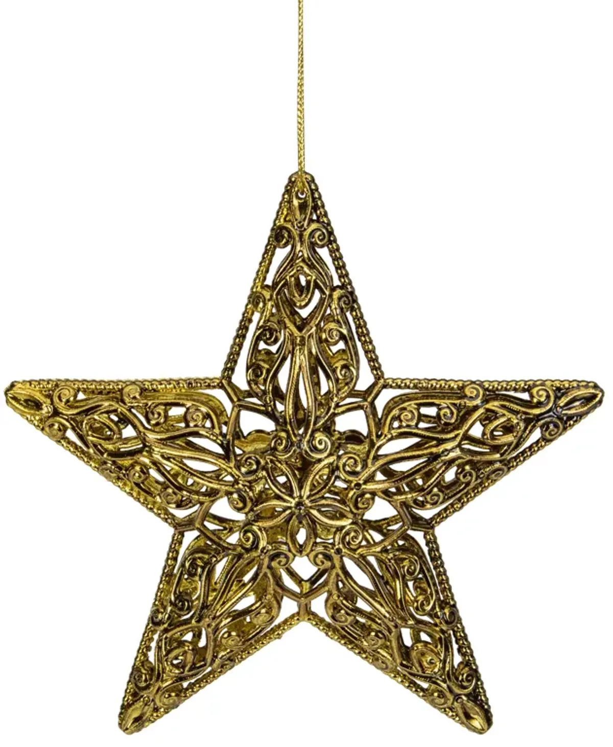 4" Gold Filigree Style Star Christmas Ornament