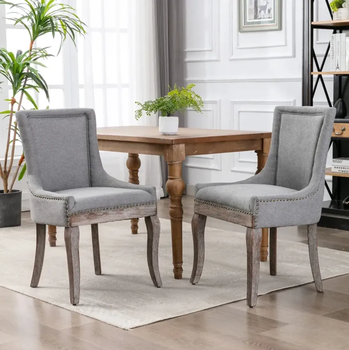 Ultra Side Dining Chair, Thickened Fabric Chairs With Neutrally Toned Solid Wood