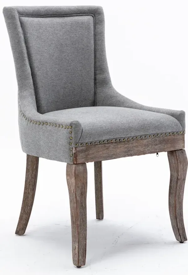 Streamdale Ultra Side Chair: Neutral Fabric, Solid Wood