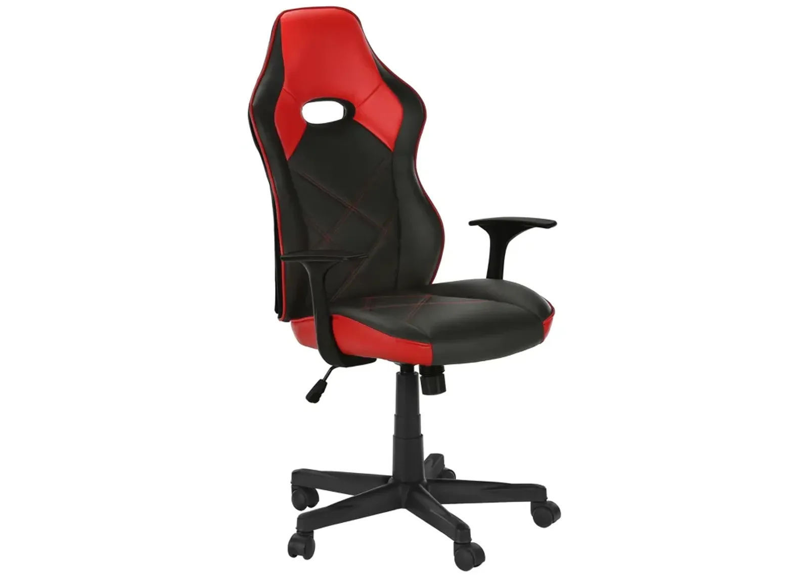 Monarch Specialties I 7327 Office Chair, Gaming, Adjustable Height, Swivel, Ergonomic, Armrests, Computer Desk, Work, Pu Leather Look, Metal, Red, Black, Contemporary, Modern