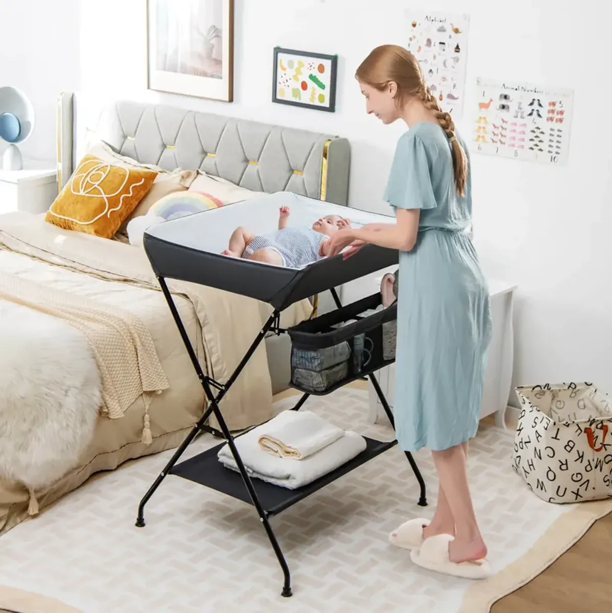 Baby Storage Folding Diaper Changing Table