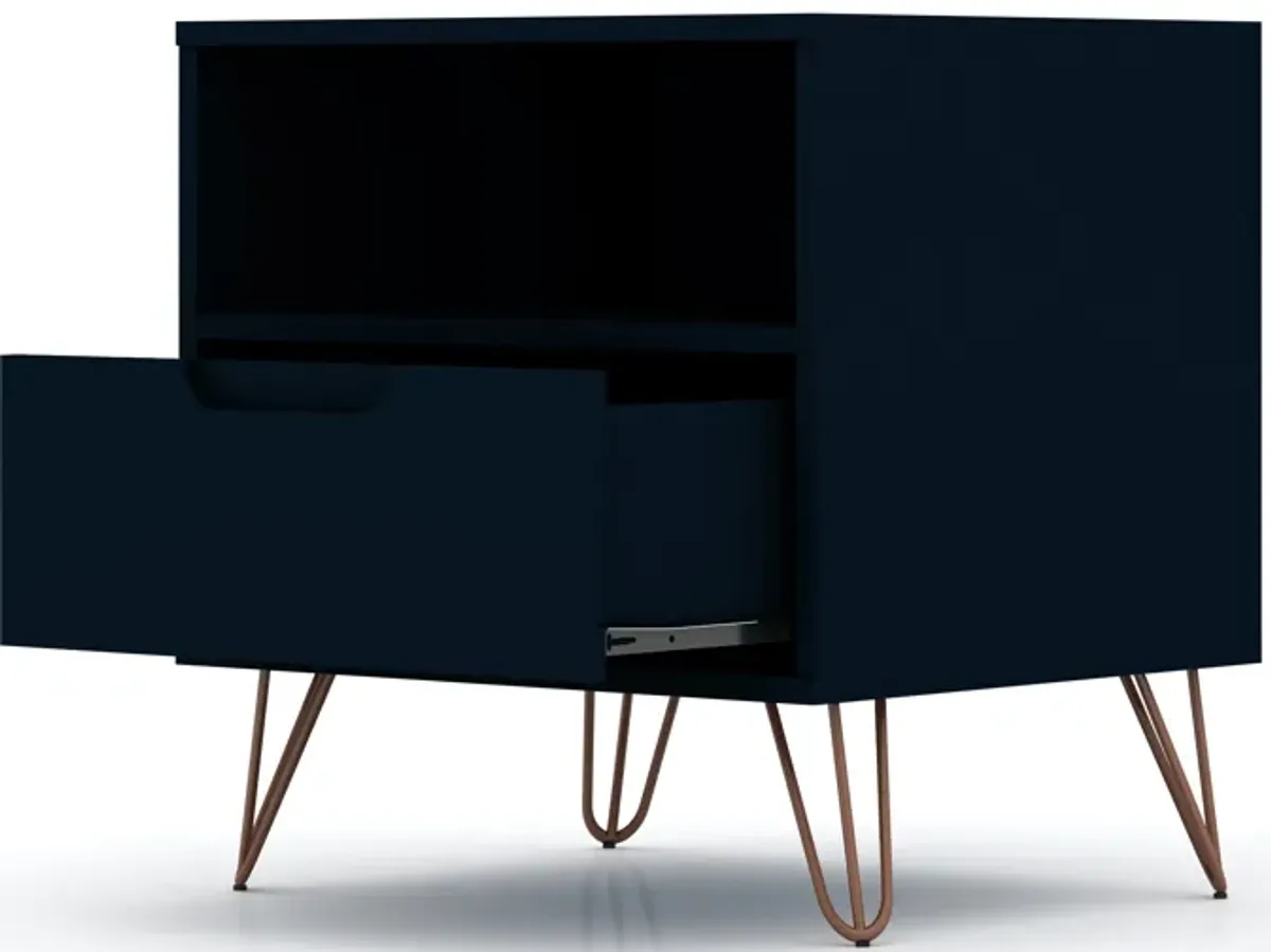 Rockefeller Blue 1-Drawer Nightstands (Set of 2)