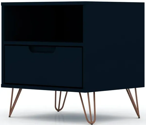Rockefeller Blue 1-Drawer Nightstands (Set of 2)