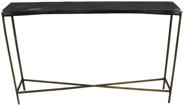 Large Kirby Console Table, Old Gold/Black