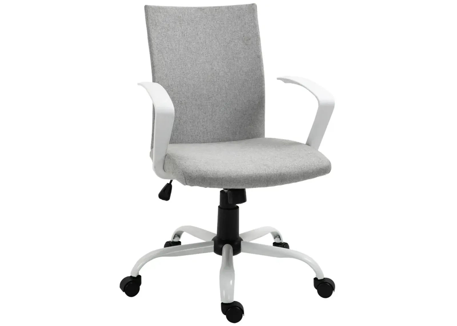 Light Grey/White Office Seat: Mid Back Chair with Rocking Function