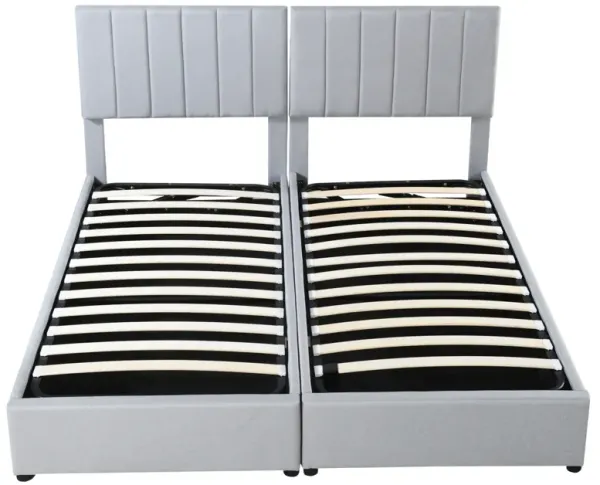 Merax Upholstered Platform Bed with Hydraulic Storage System