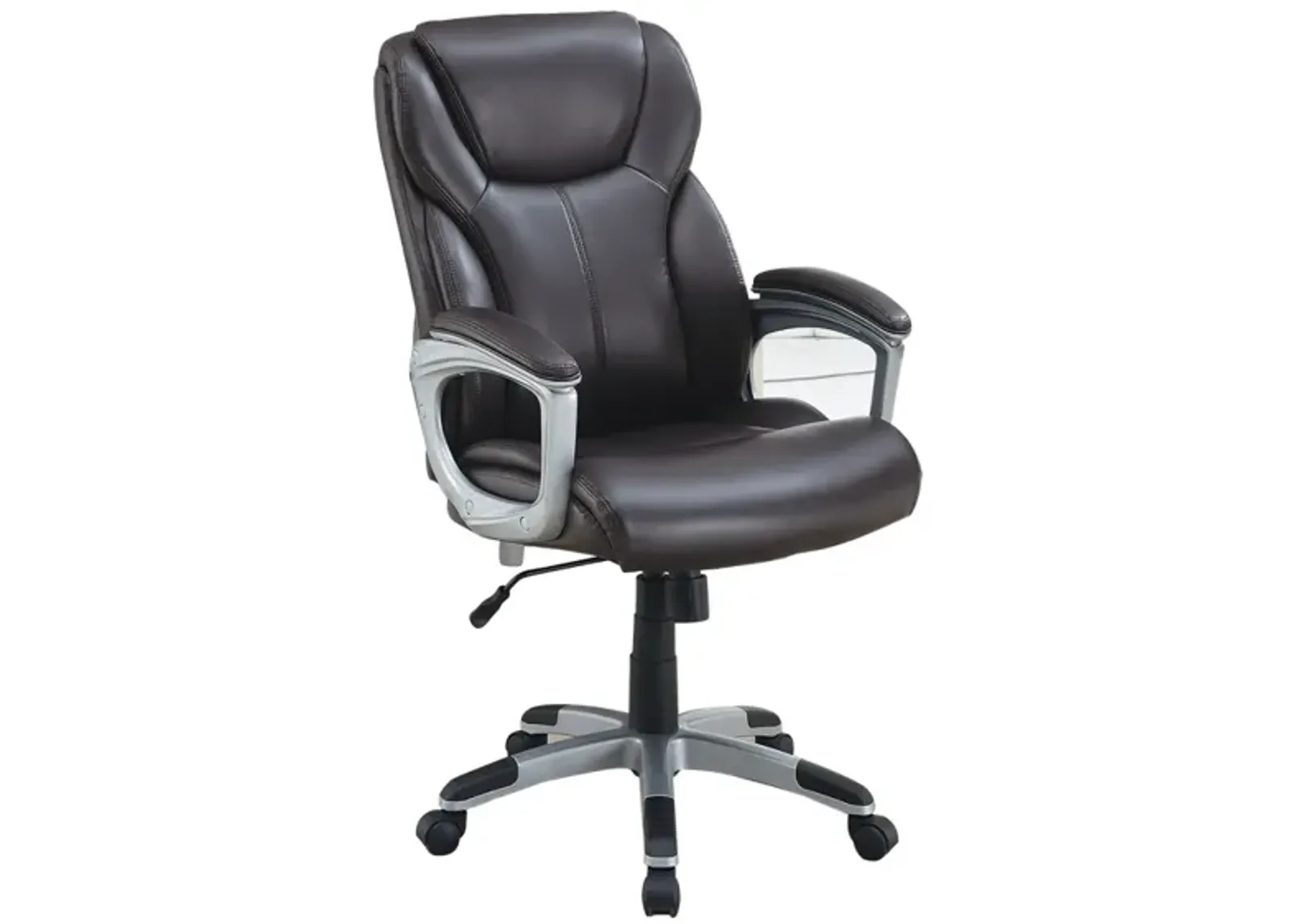 Adjustable Height Office Chair With PU Leather, Brown