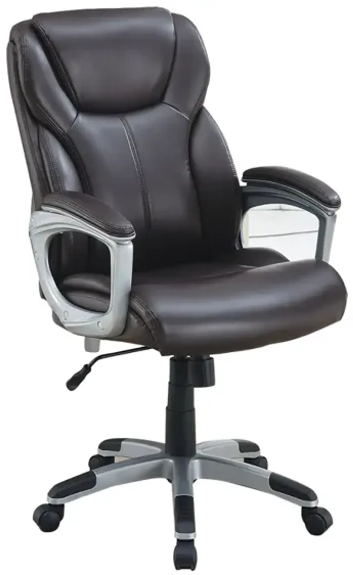 Adjustable Height Office Chair With PU Leather, Brown