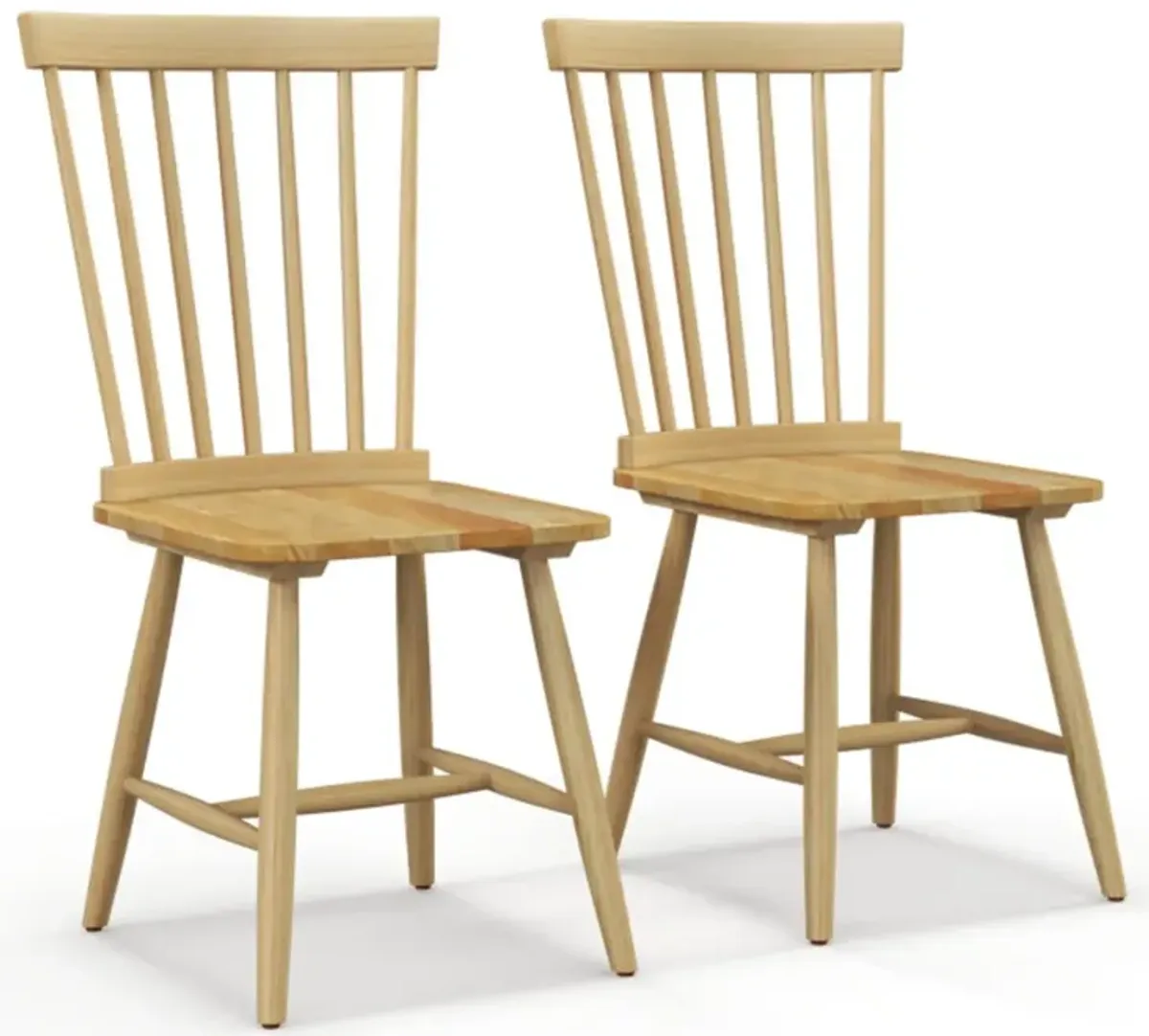 Hivvago Set of 2 Windsor Dining Chairs with High Spindle Back