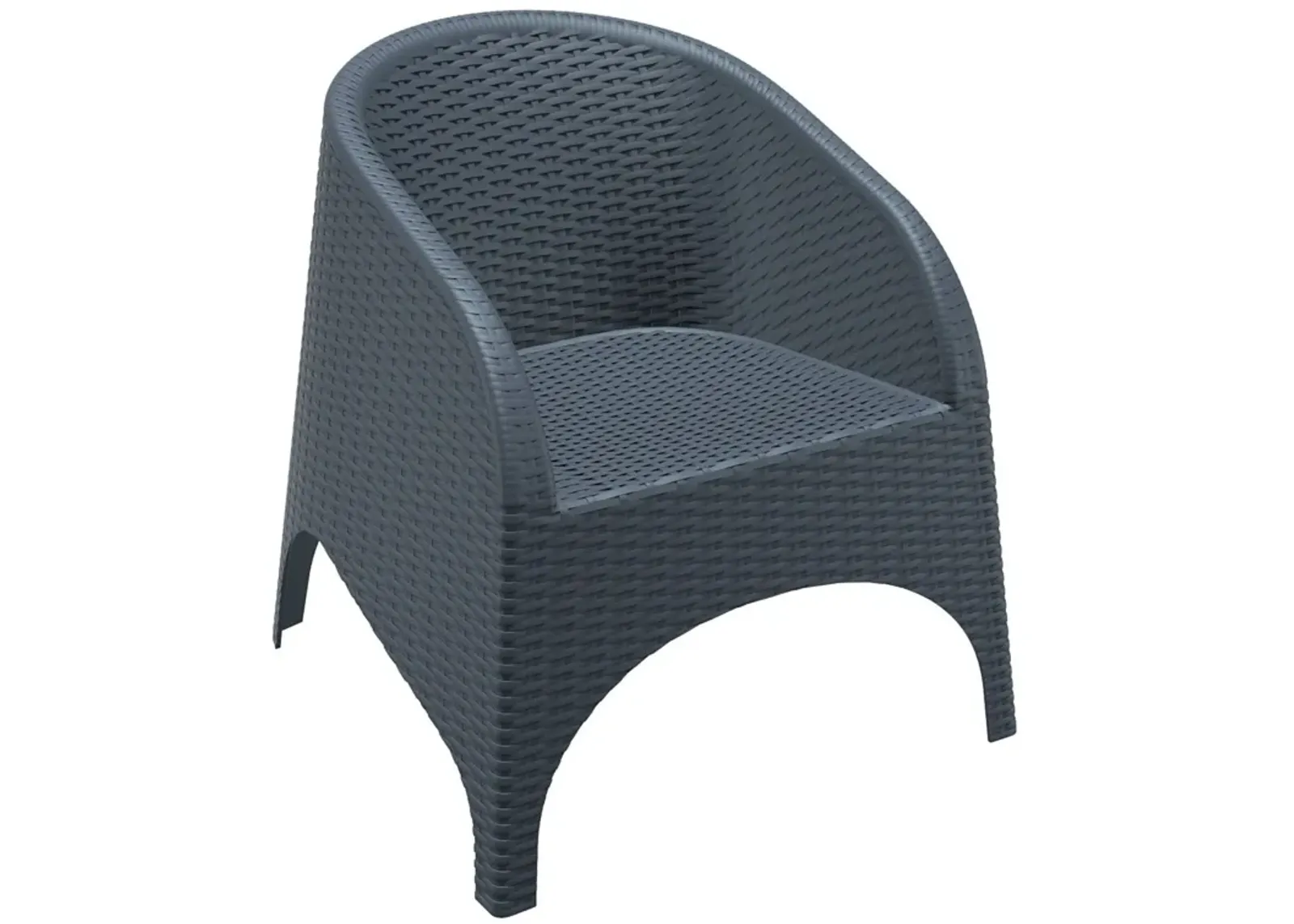 31.5" Gray Patio Wickerlook Stackable Dining Chair