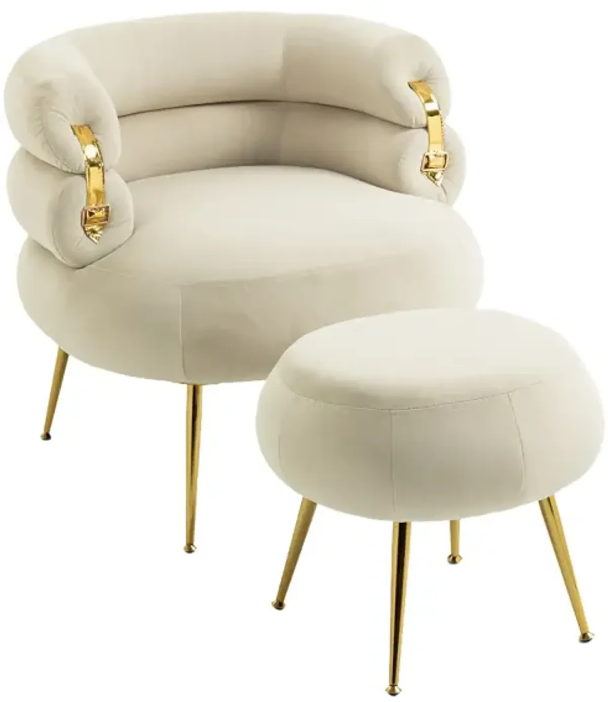 Modern Velvet Accent Chair with Metal Frame