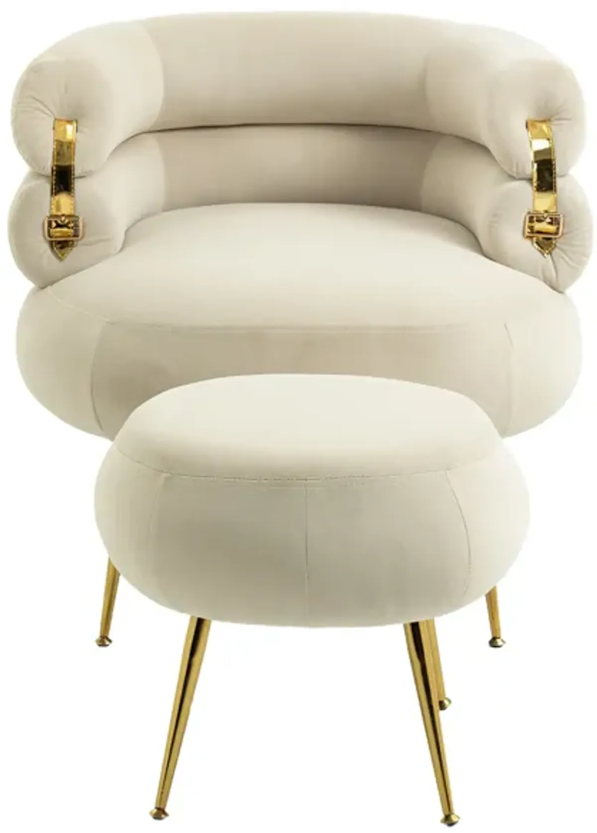 Modern Velvet Accent Chair with Metal Frame