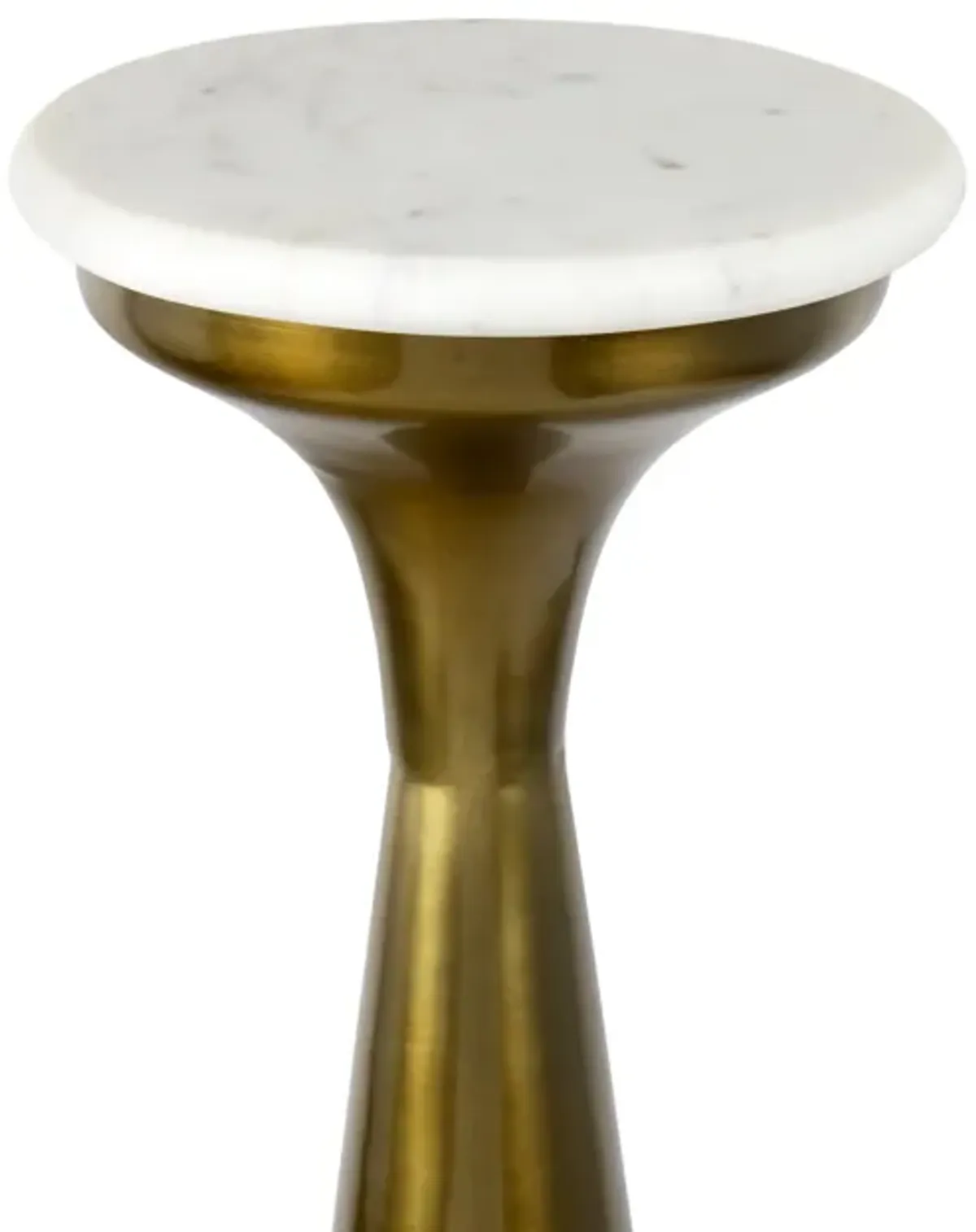 Oliver Mid-Century Glam Retro Metal Drink Table with Marble Top