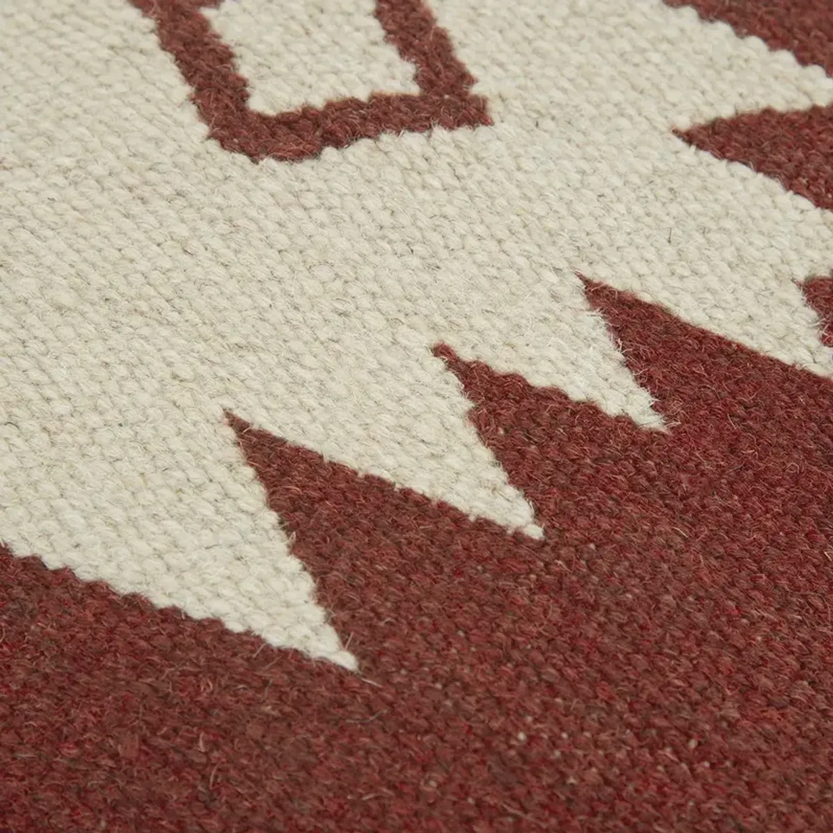 Hivvago Red Beige Tribal Woven Down Filled Throw Pillow