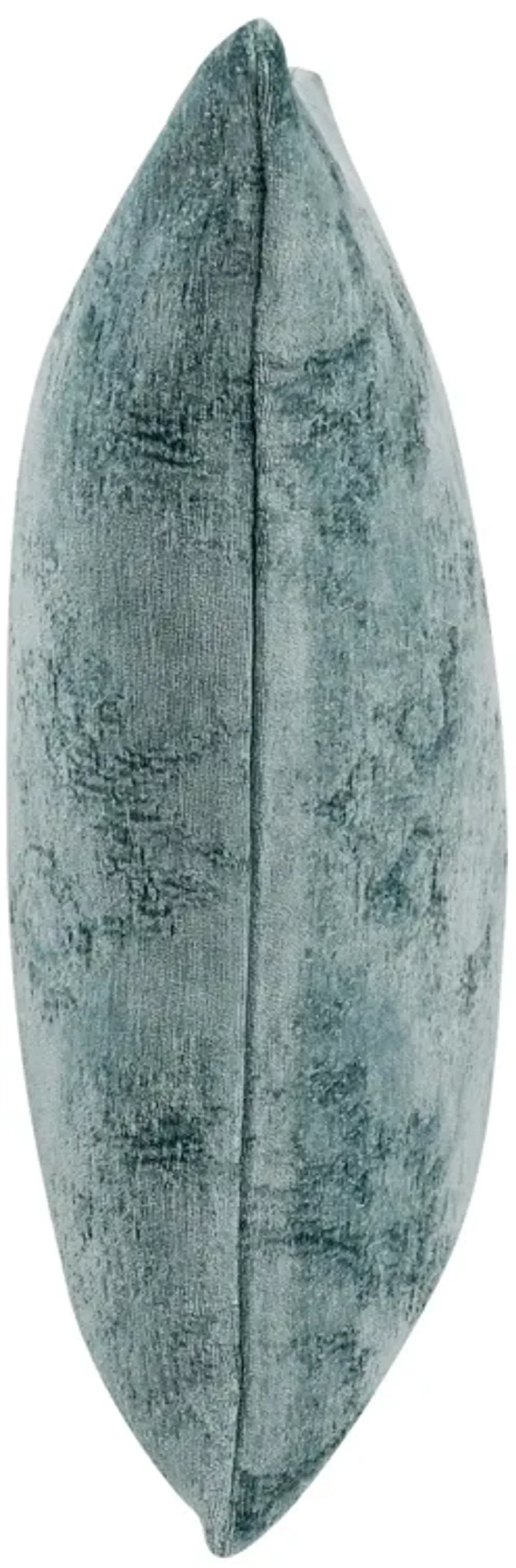 Piper Accent Throw Pillow, 22 Inch Square, Blue Chenille Woven Pattern - Benzara