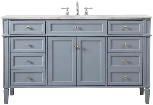 Elegant Kitchen and Bath 60 inch Single bathroom vanity in grey