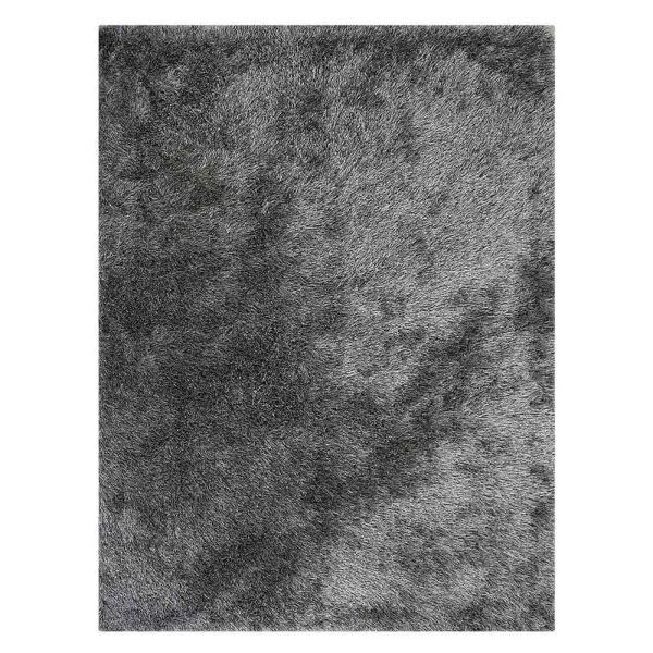 RUGSOTIC CARPETS HAND TUFTED SHAG POLYESTER ECO-FRIENDLY AREA RUGS  - 5'x8', Rectangle, Blue White, Solid Plain Design, High Pile Thick Handmade Anti Skid Rugs for Living Room, Bed Room K00333