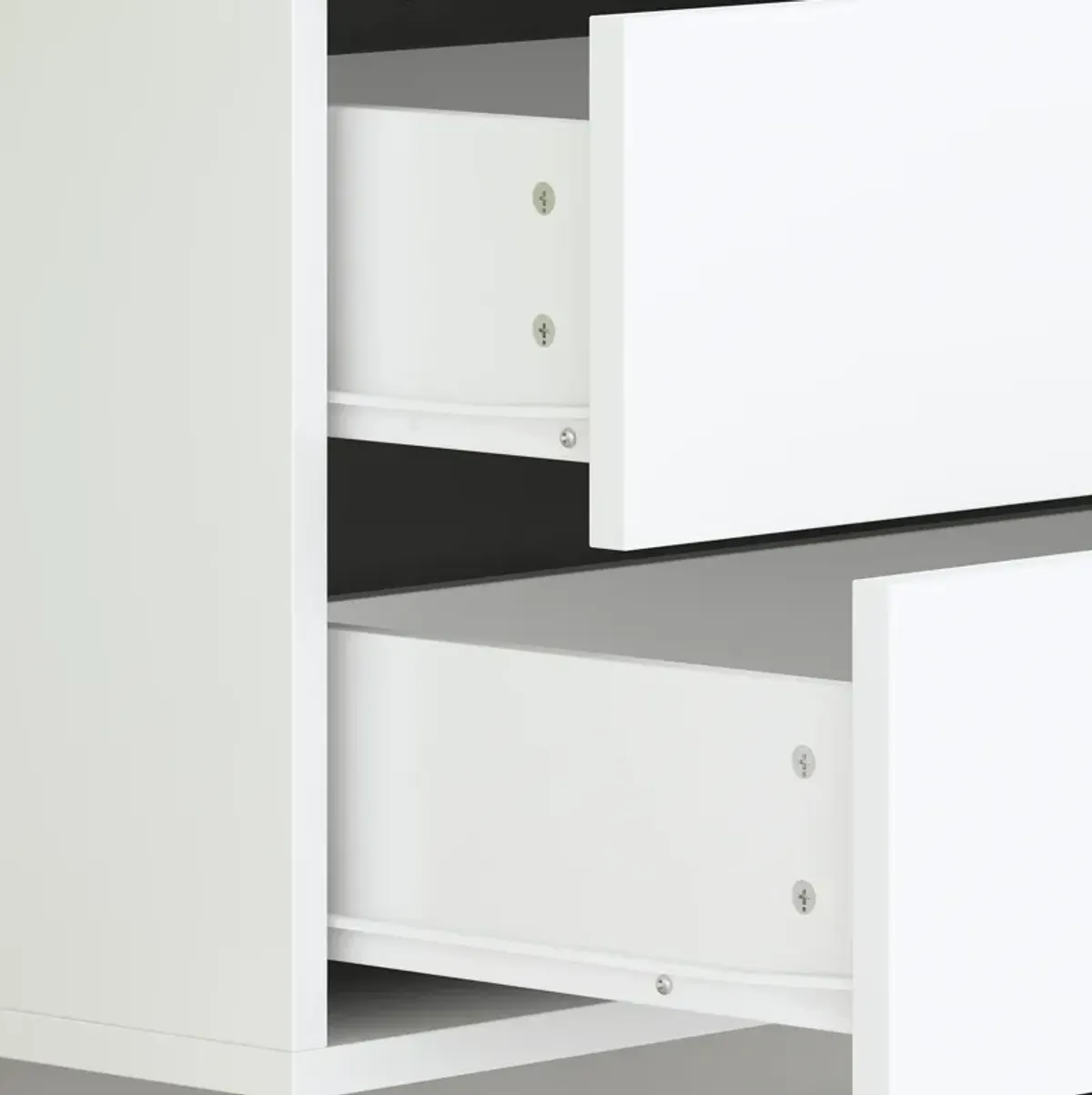 6-Drawers White Wood Chest of Drawer Accent Storage Cabinet Organizer With Metal Leg 54.1 in. W x 15.6 in. D