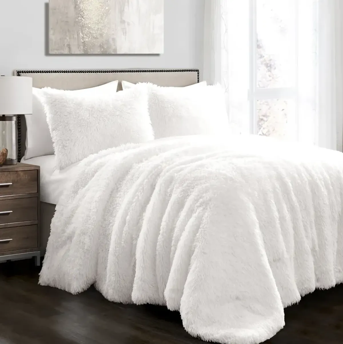 Emma Faux Fur Oversized Comforter 2-Pc Set