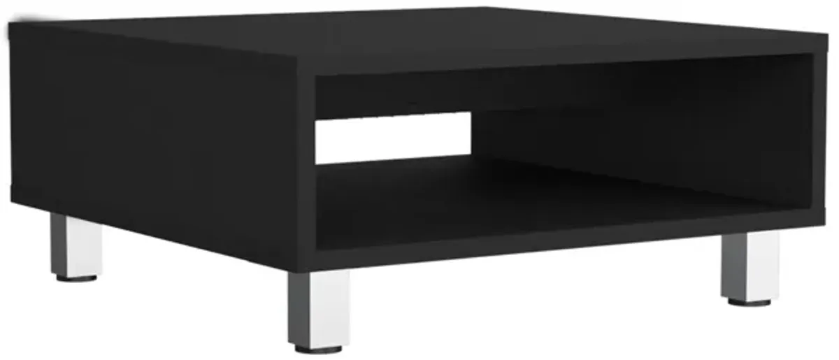 Chiniak Coffee Table 10.6" H, 1 shelf, 4 legs, Black