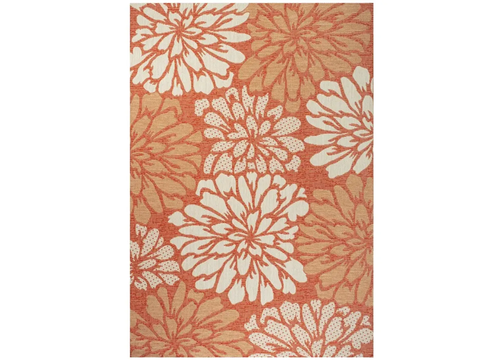 Zinnia Modern Floral Textured Weave Indoor/Outdoor Area Rug