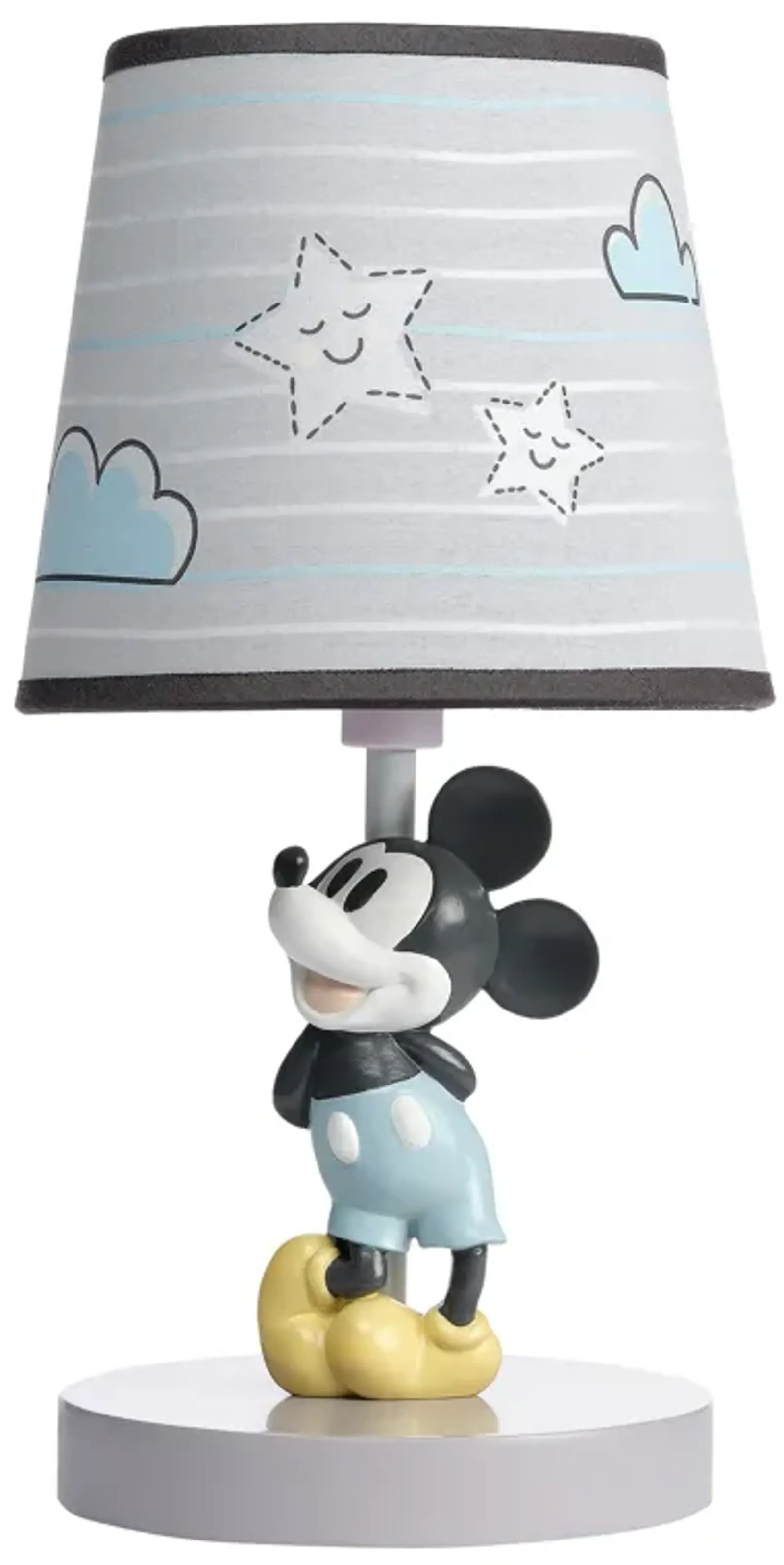 Lambs & Ivy Disney Baby Moonlight Mickey Mouse Lamp with Shade & Bulb - Gray