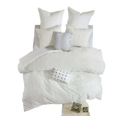 Belen Kox Ivory Dot Cotton Jacquard Comforter Set by Shabby Home, Belen Kox