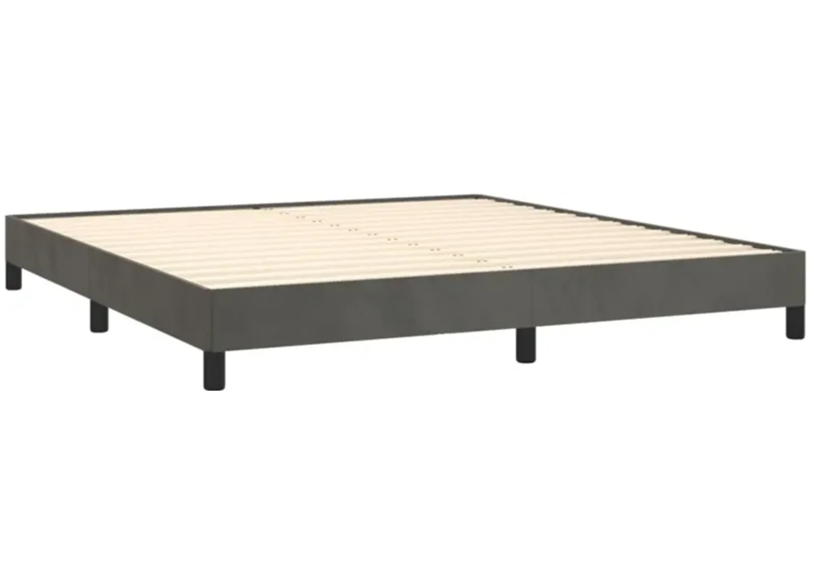 vidaXL Velvet Bed Frame - Dark Gray - California King - 72"x83.9" - Modern Design - Compatible with 85" x 73.2" x 9.8" Mattress - Plywood and Engineered Wood Construction