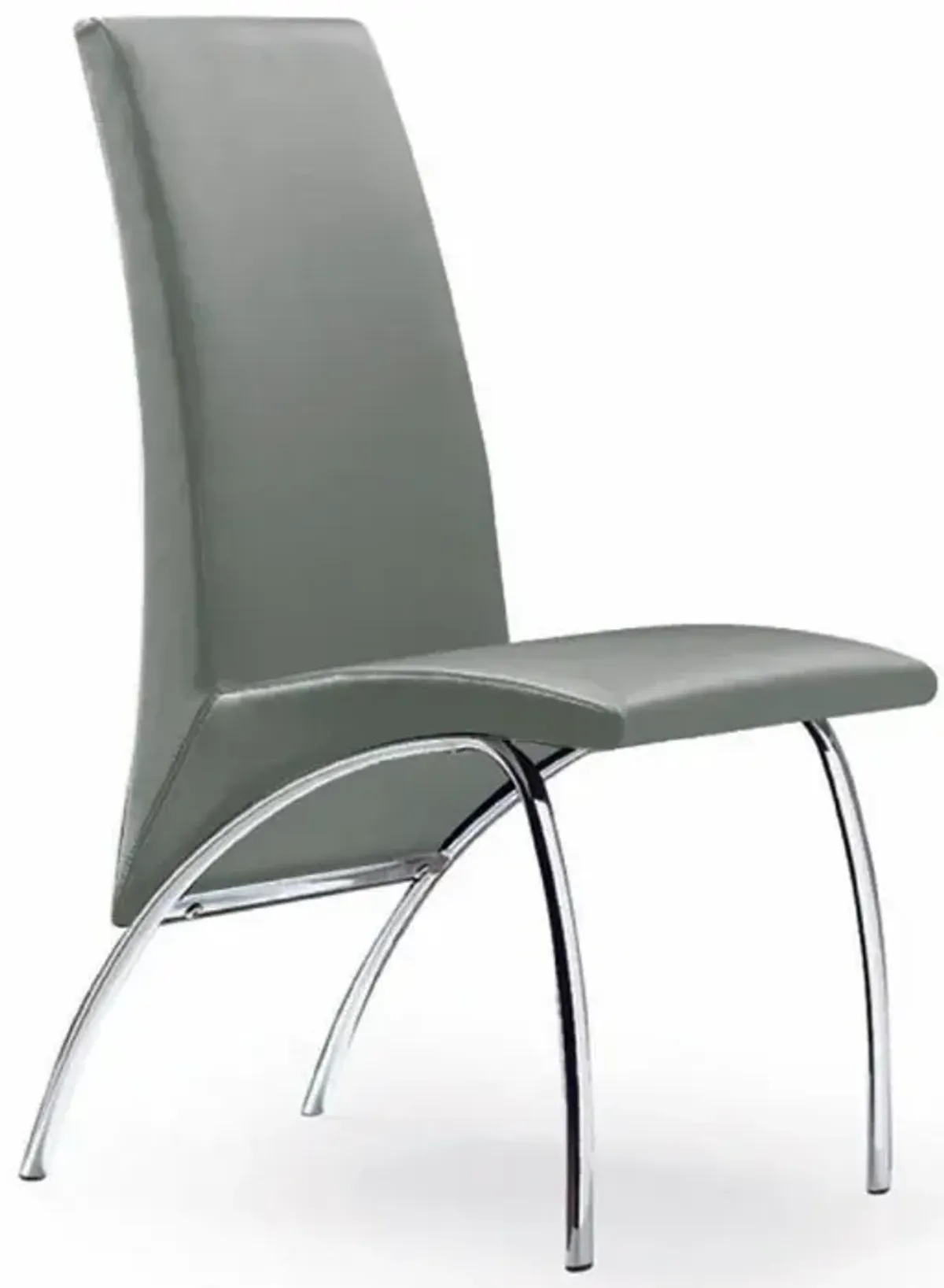 Gray Chair Pu Chrome Legs, Set Of 2