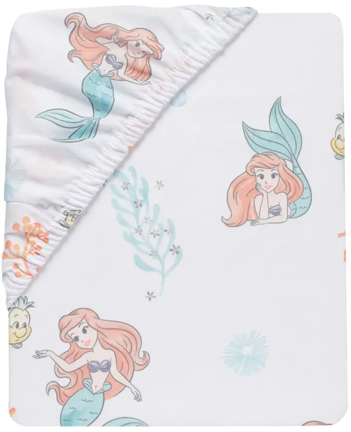 Bedtime Originals Disney Baby The Little Mermaid White Fitted Crib Sheet - Ariel