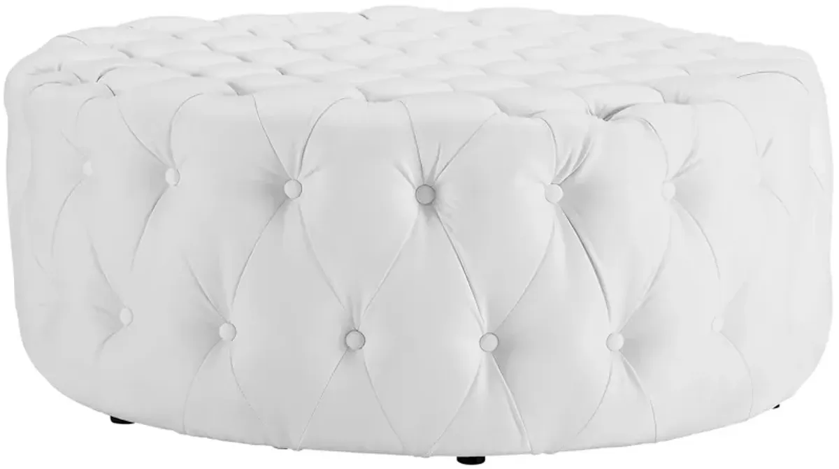 Amour Upholstered Vinyl Ottoman