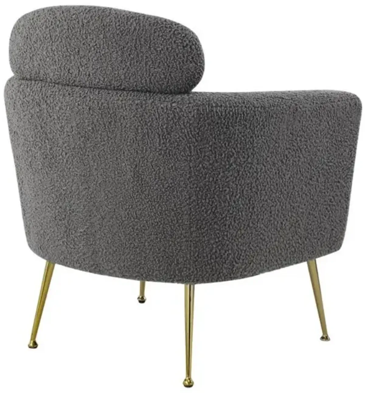 Best Quality Furniture Accent chair with grey vegan (faux) fur and gold chrome legs