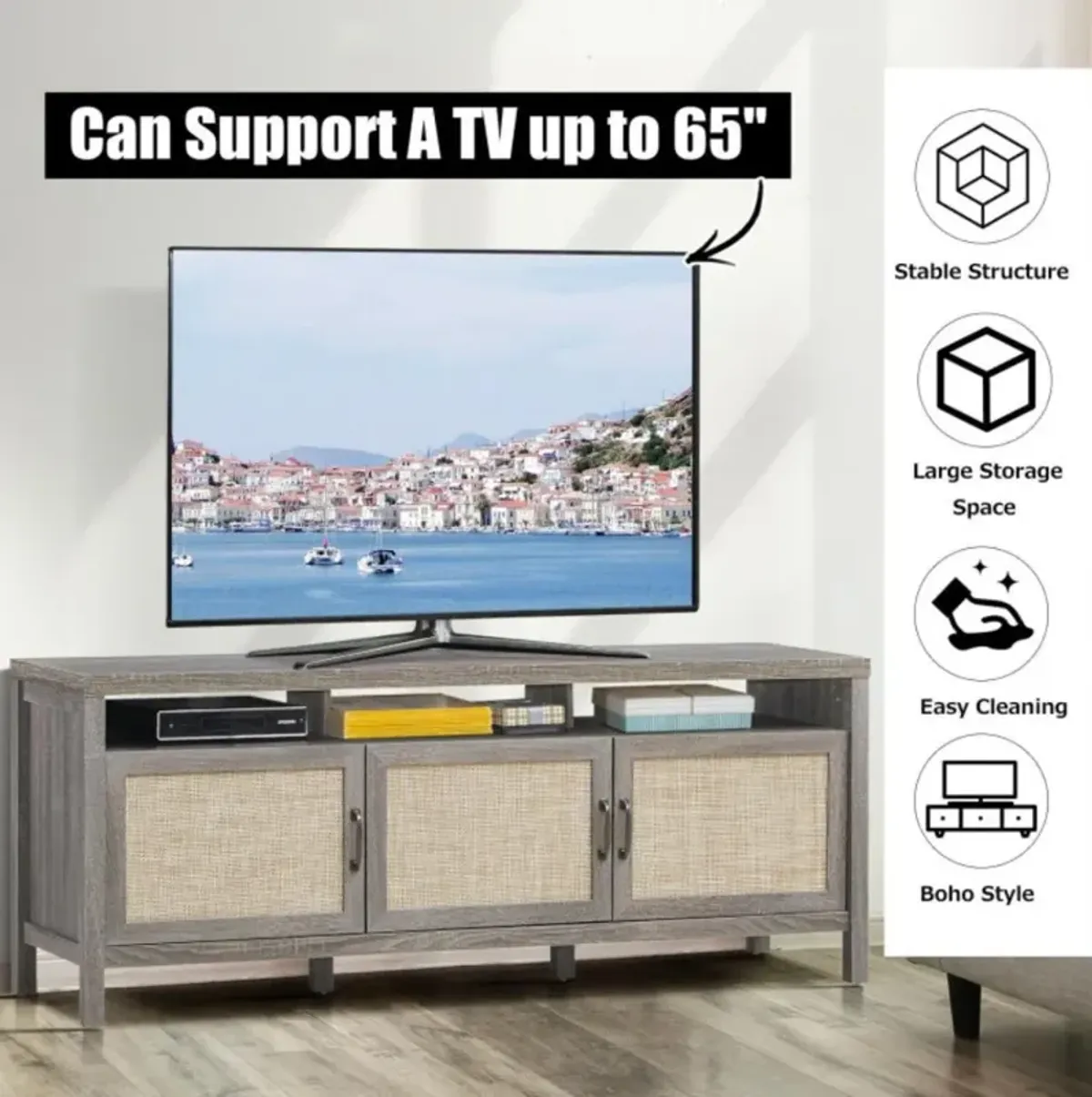 Hivvago Universal TV Stand Entertainment Media Center for TV's up to 65 Inch