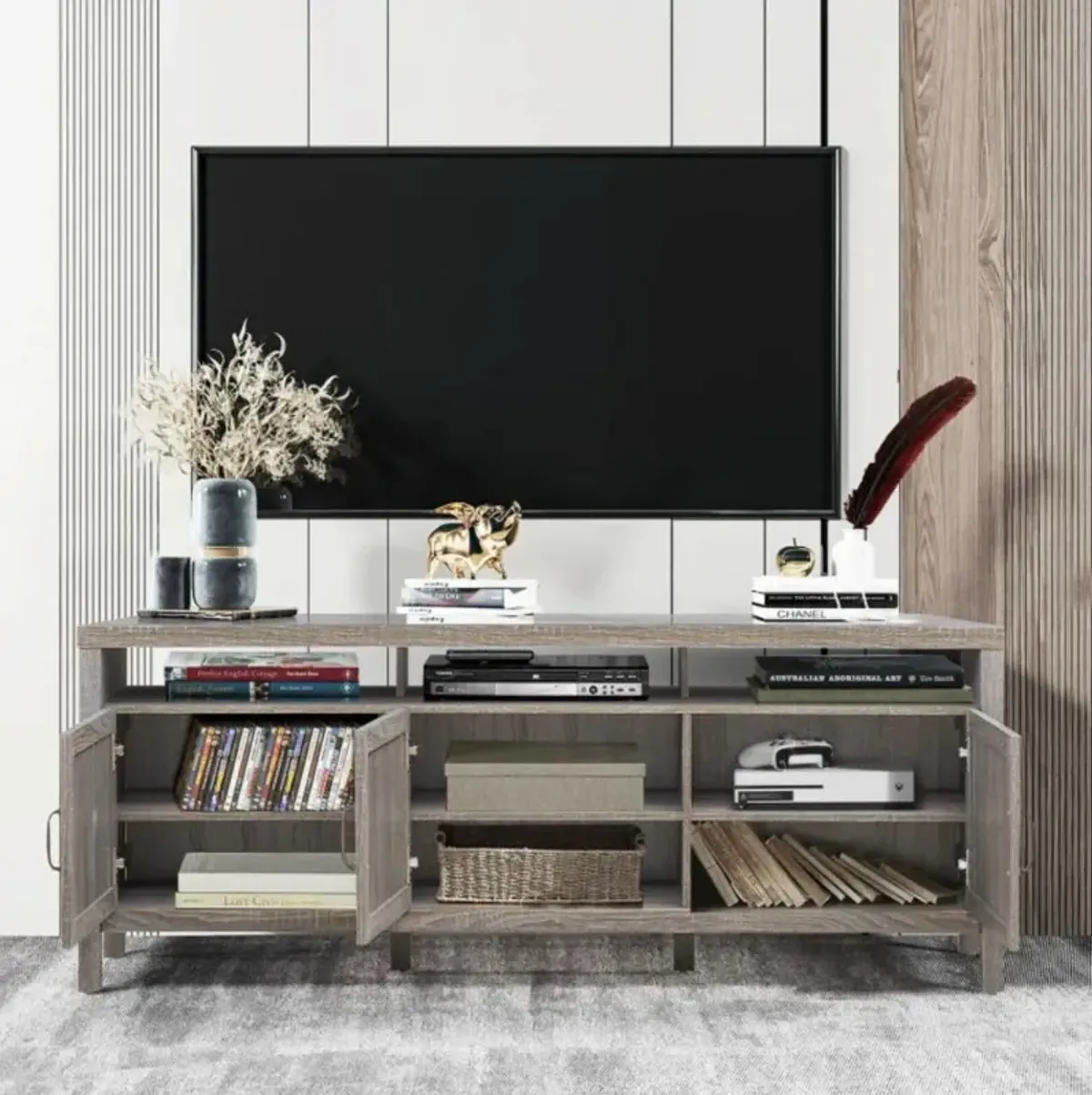 Hivvago Universal TV Stand Entertainment Media Center for TV's up to 65 Inch