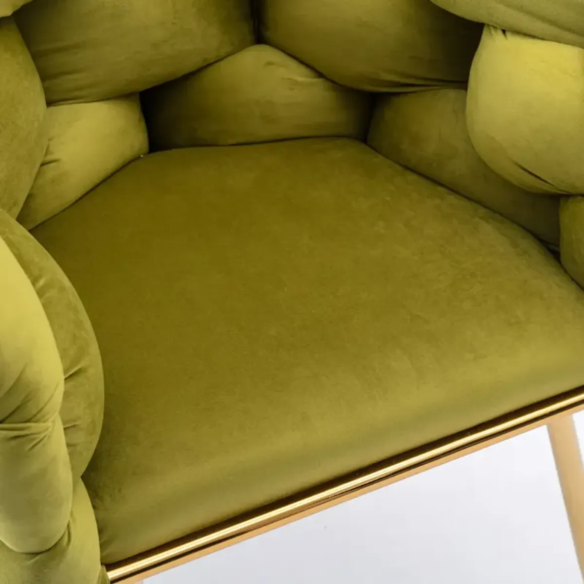 Olive Green Velvet Leisure Sofa Chair