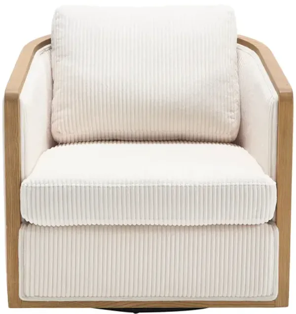 Merax Corduroy Swivel Barrel Chair Club Chair