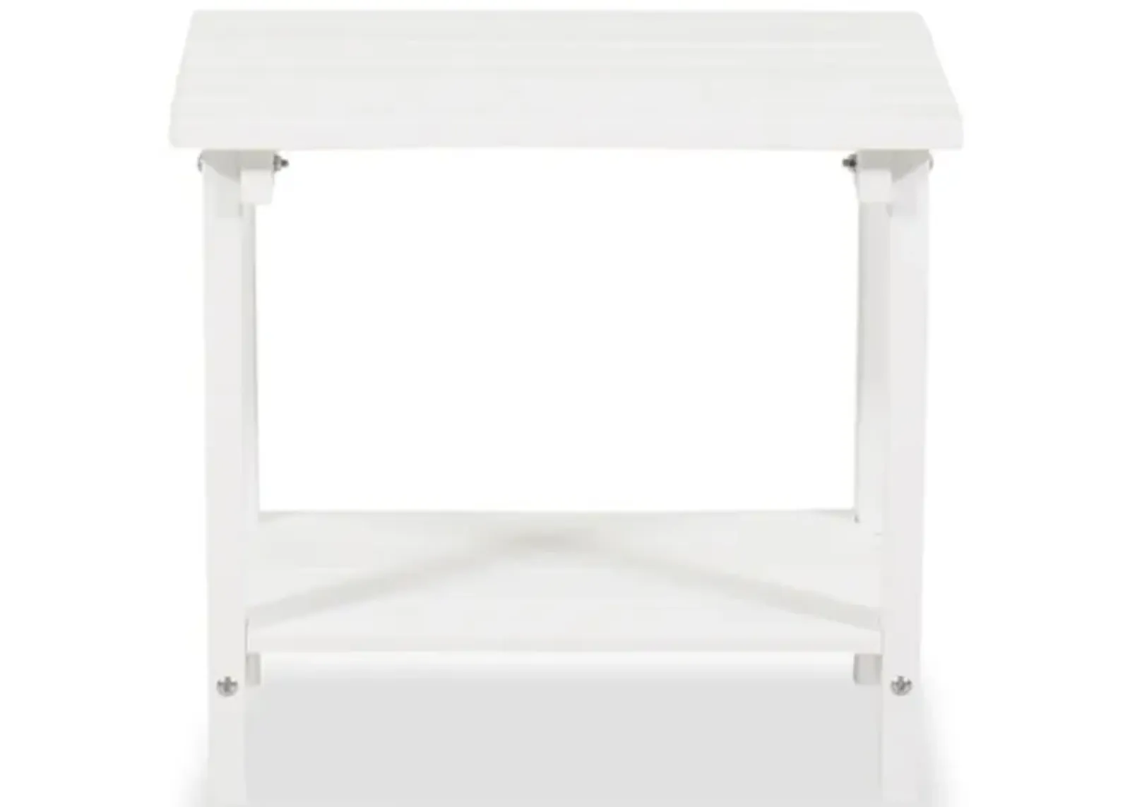 19" Wood-Top End Table in White