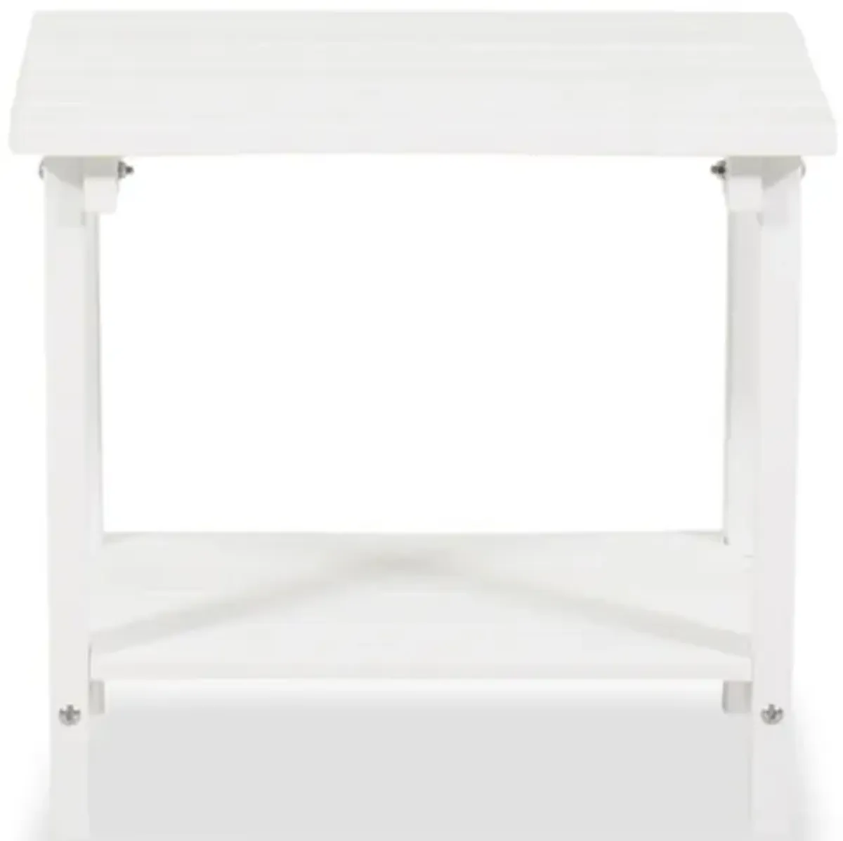 19" Wood-Top End Table in White