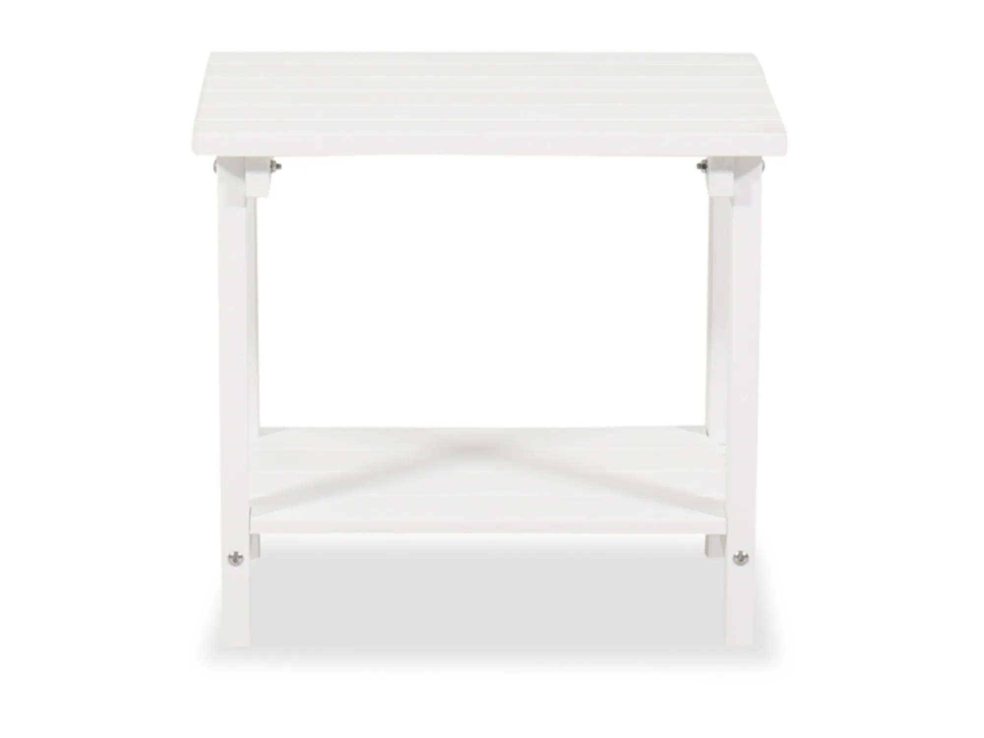 19" Wood-Top End Table in White