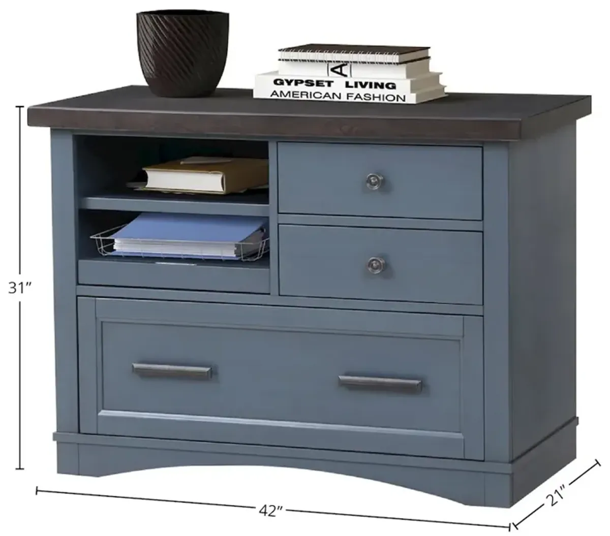 Parker House Furniture Parker House Americana Modern - Denim Functional File with Power Center