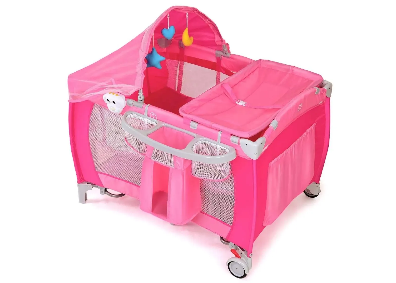 Foldable Baby Crib Playpen with Mosquito Net and Bag