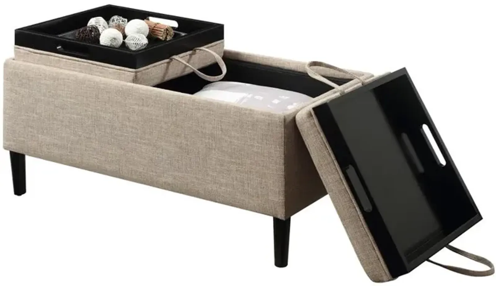 Convience Concept, Inc. Designs4Comfort Magnolia Storage Ottoman with Reversible Trays