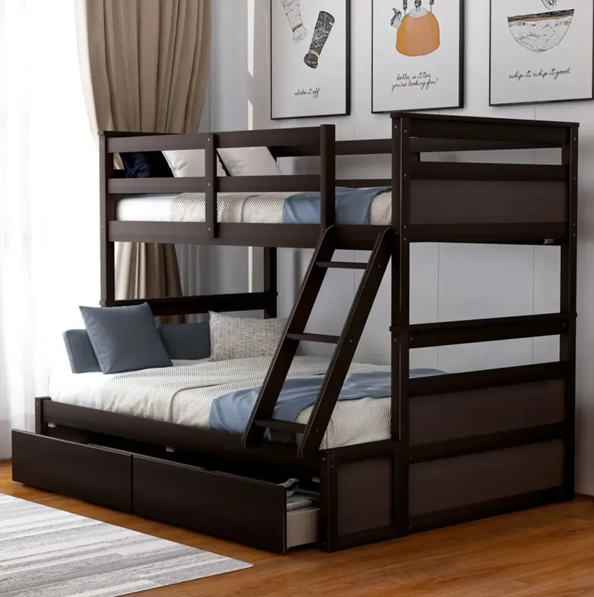 Twin Over Full Bunk Bed With Storage