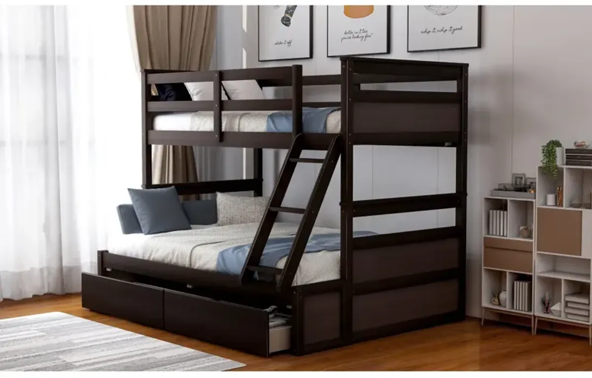 Twin Over Full Bunk Bed With Storage