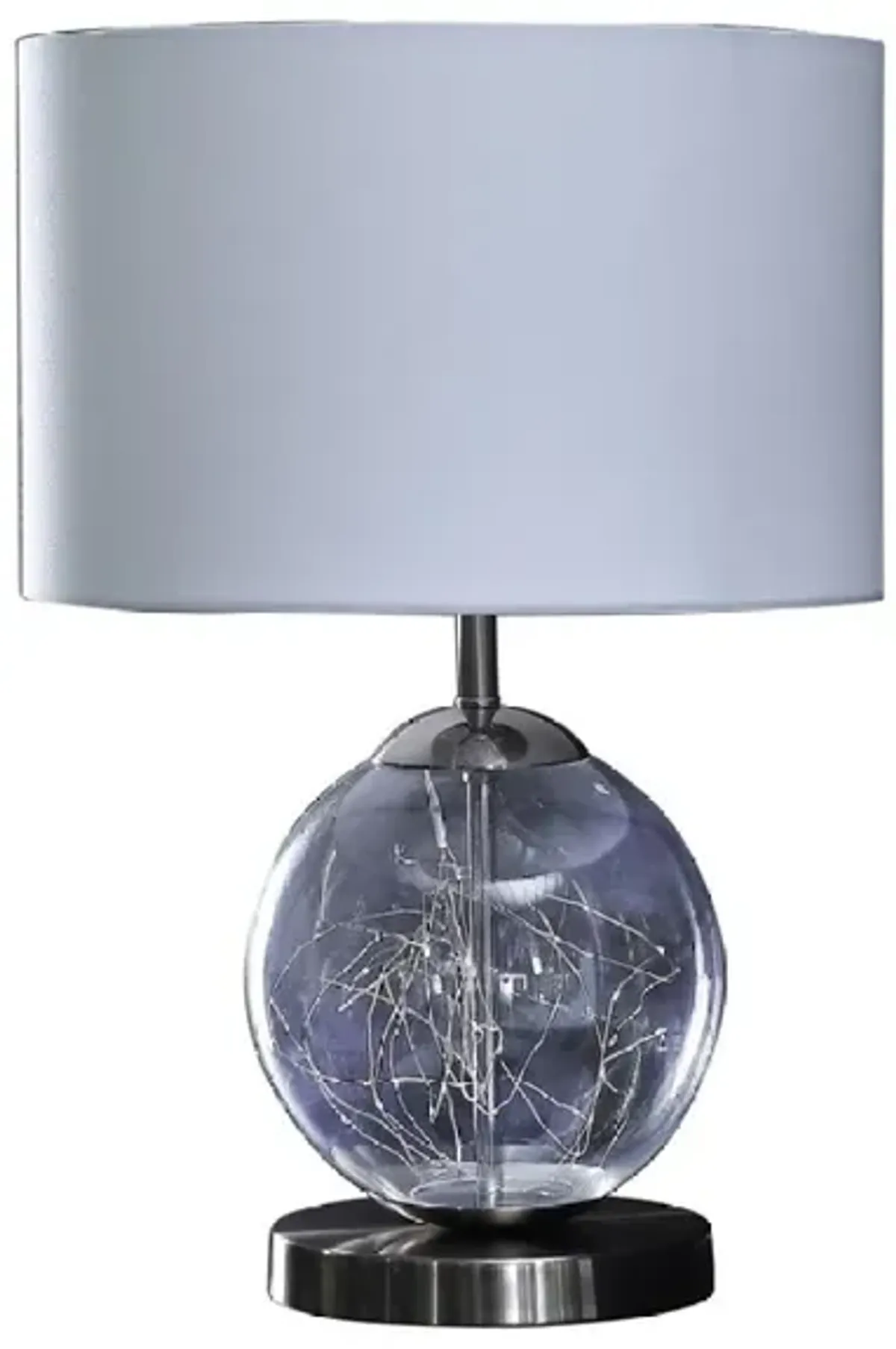 20.5" In Athena Glass LED Plasma Mid-Century Metal Table Lamp