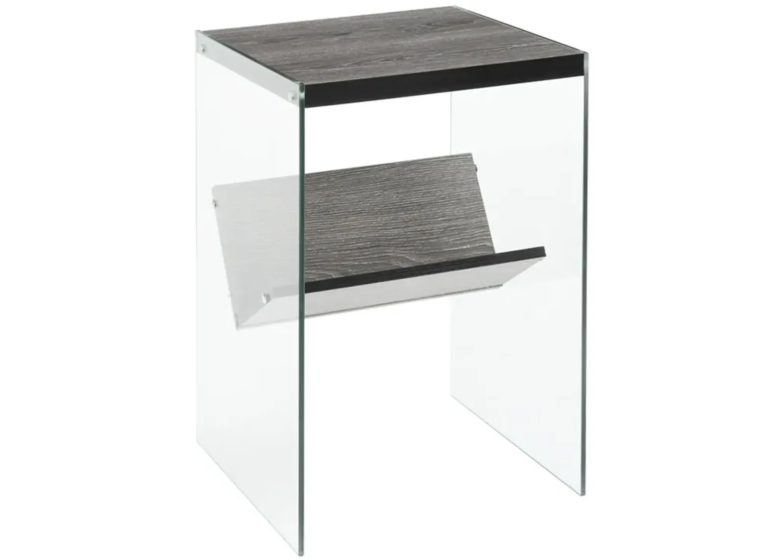 Convenience Concepts SoHo End Table, Weathered Gray / Glass