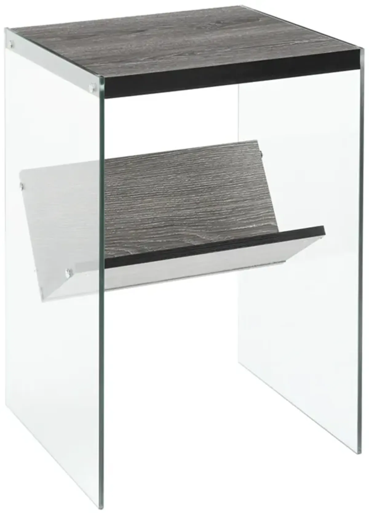 Convenience Concepts SoHo End Table, Weathered Gray / Glass