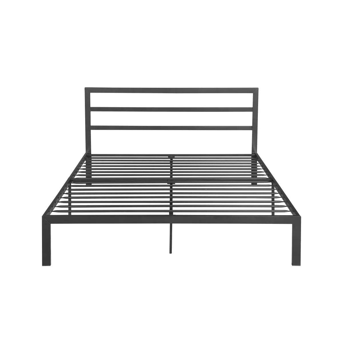 Queen Size Metal Bed Frame With Headboard Charcoal