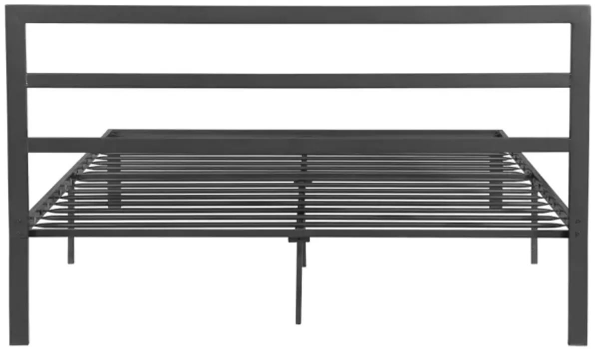 Queen Size Metal Bed Frame With Headboard Charcoal